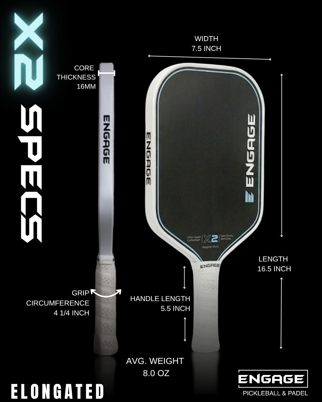 X2 Elongated Pickleball Paddle