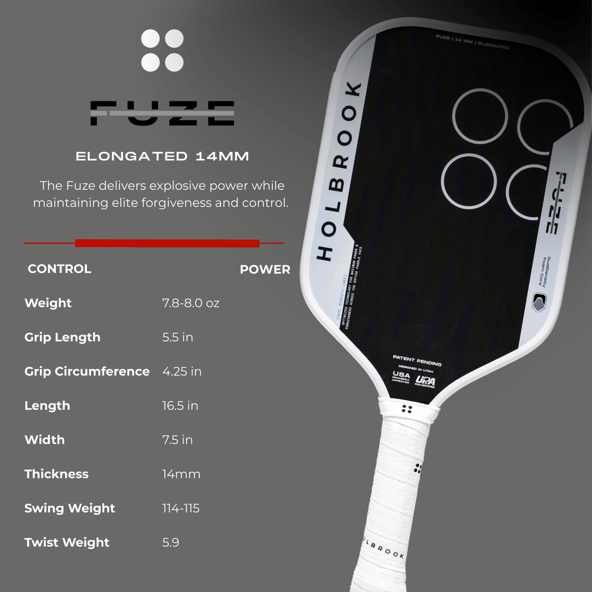 Holbrook Fuze 14mm Pickleball Paddle