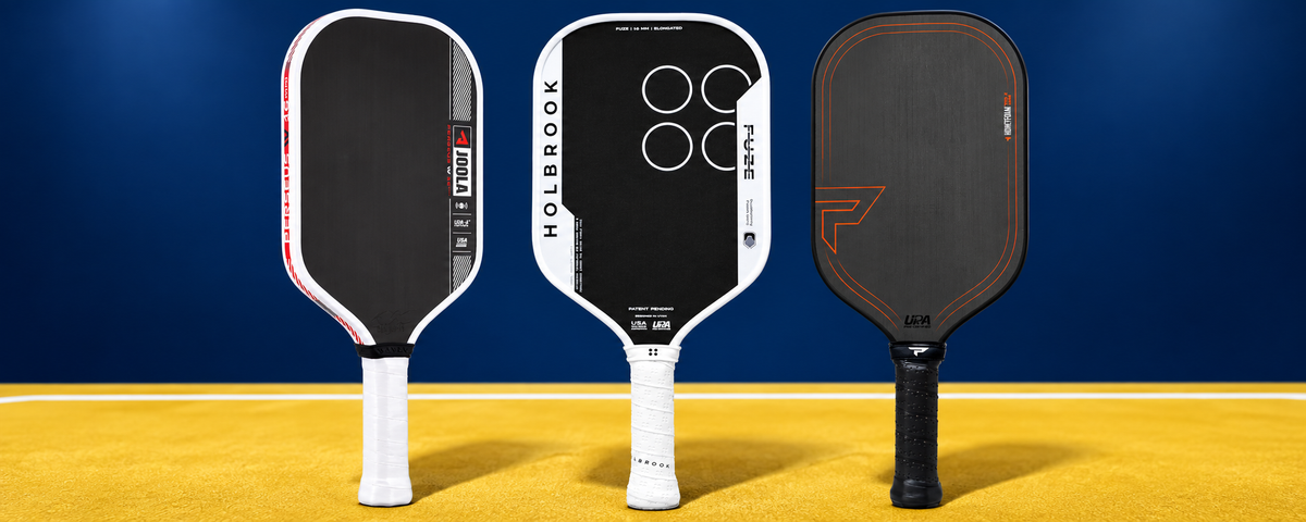 Large centered JOOLA Perseus IV, Holbrook Fuze and Paddletek Honeyfoam sale paddles