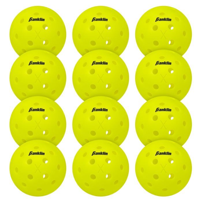Franklin X-40 Outdoor Pickleballs - 12 Pack - Optic Yellow