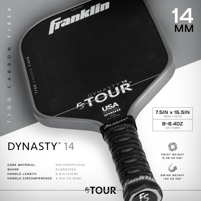 Franklin FS Tour Dynasty Pickleball Paddle - 14mm - Gray