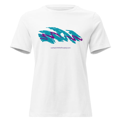 Shirt-only front view of 90s Rally Brushstroke Women's Tee in White