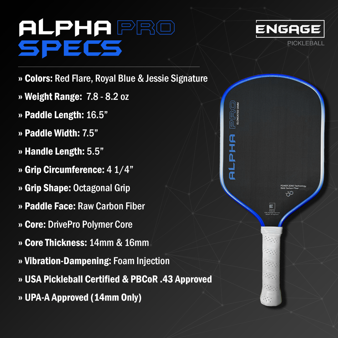Alpha Pro Elongated Pickleball Paddle