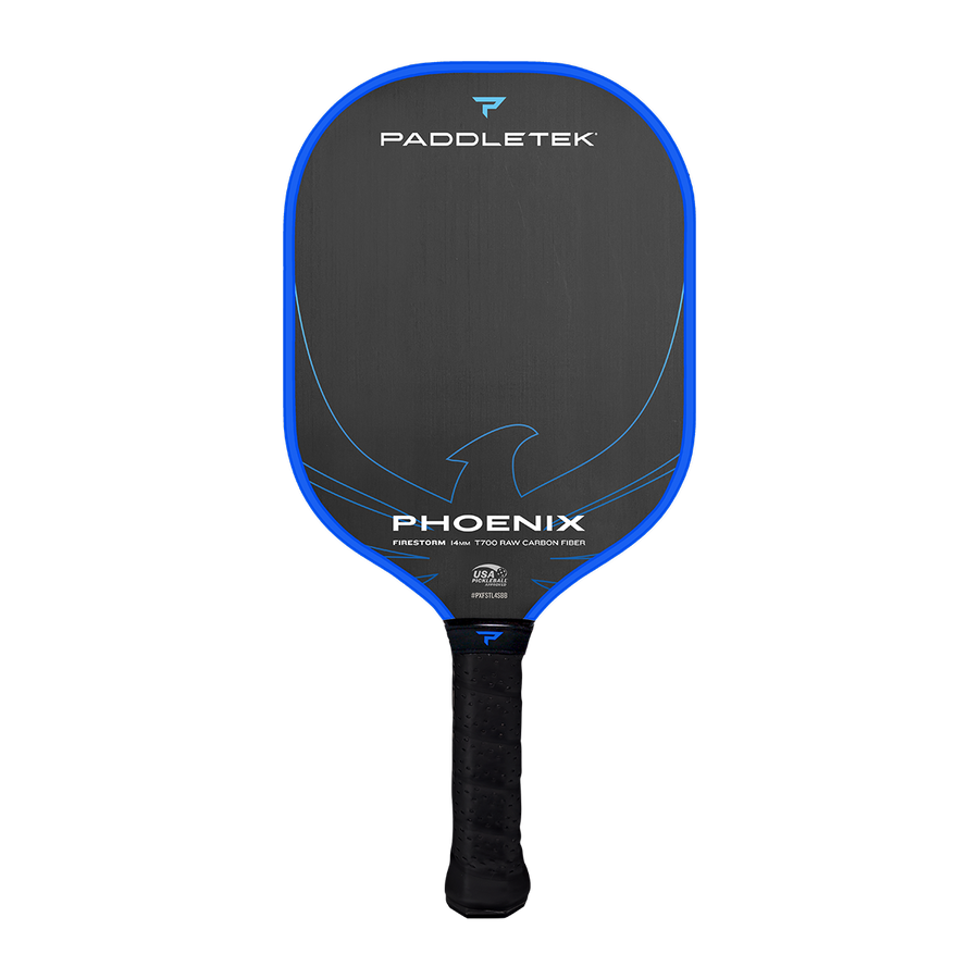 Paddletek Phoenix Firestorm 14mm pickleball paddle in blue