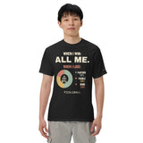 Model view of All Me When I Win Pickleball Tee in Black, complete artwork visible