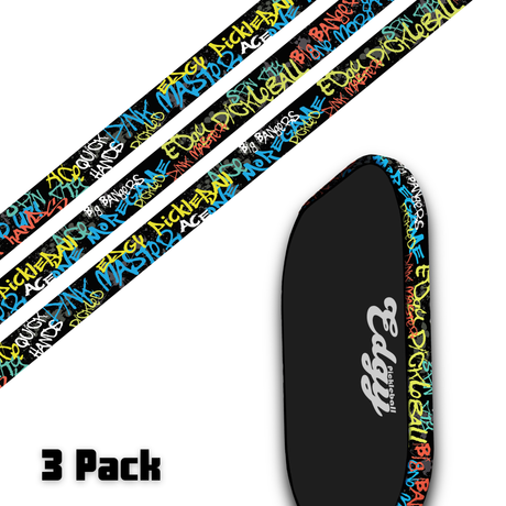 Edgy Graffiti pickleball paddle edge tape three-pack