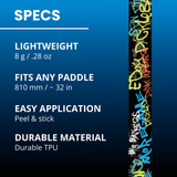 Edgy Graffiti edge tape material, length and application details