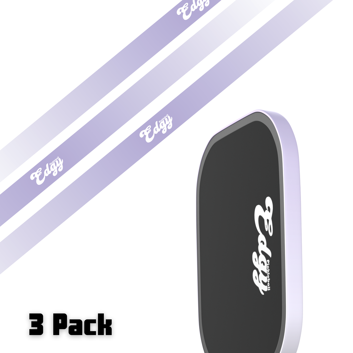 Edgy Light Purple Gradient pickleball paddle edge tape three-pack