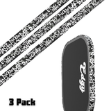 Edgy White Graffiti pickleball paddle edge tape three-pack