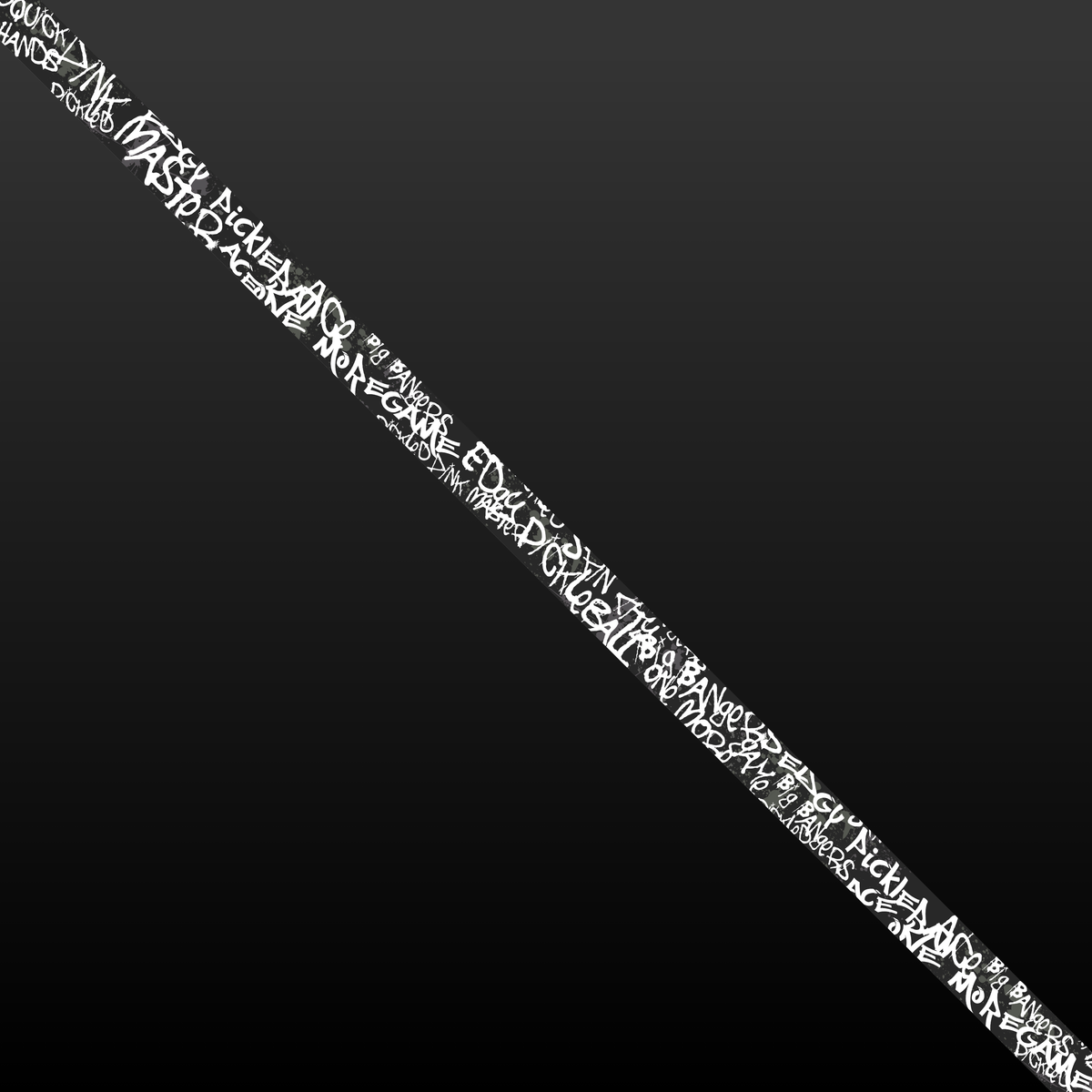 Edgy White Graffiti edge tape pattern close-up