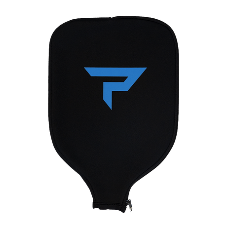 Paddletek paddle cover in black with blue logo