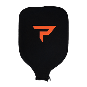 Paddletek paddle cover in black with orange logo