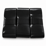 Three black WPS pickleball overgrips with plain black bands