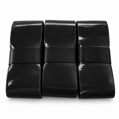 Three black WPS pickleball overgrips with plain black bands