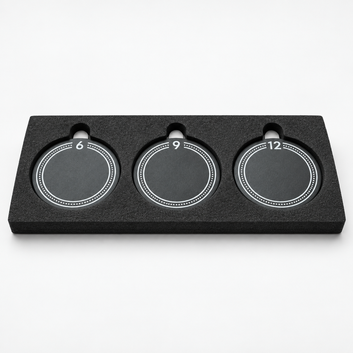WPS weighted pickleball end caps marked 6g, 9g, and 12g in a foam holder