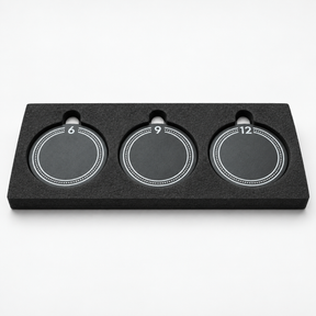 WPS weighted pickleball end caps marked 6g, 9g, and 12g in a foam holder