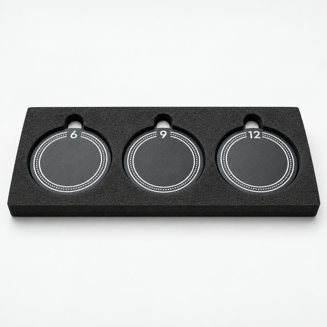 WPS weighted pickleball end caps marked 6g, 9g, and 12g in a foam holder